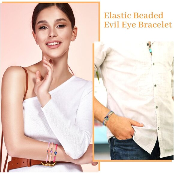 96Pcs Colorful Evil Eye Bracelets Gift Set for Women & Men - Picture 7 of 7